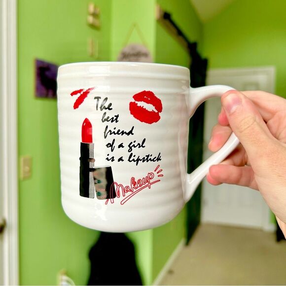 Woman's Fashion Makeup Lipstick Chic Cute Kitchen Ceramic Coffee Tea Mug - Picture 5 of 6